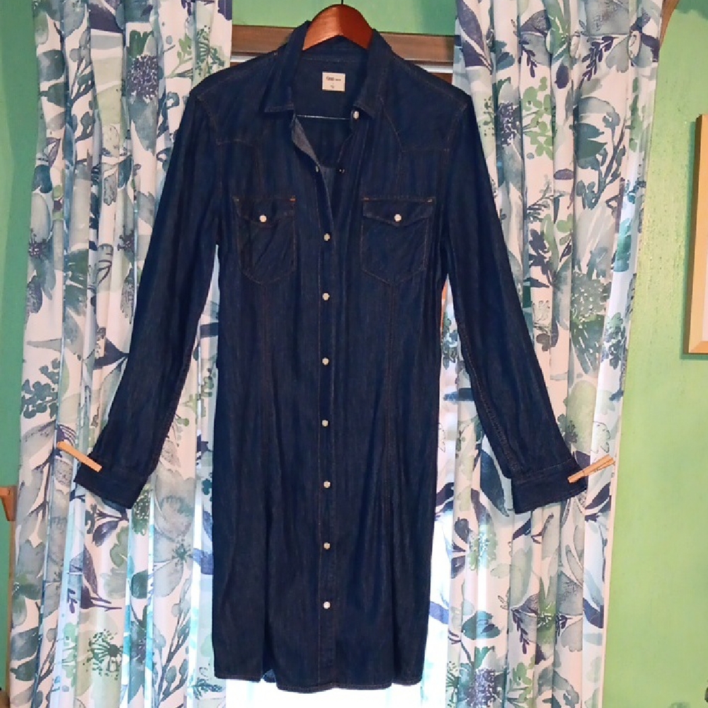 GAP Indigo Denim Shirt Dress